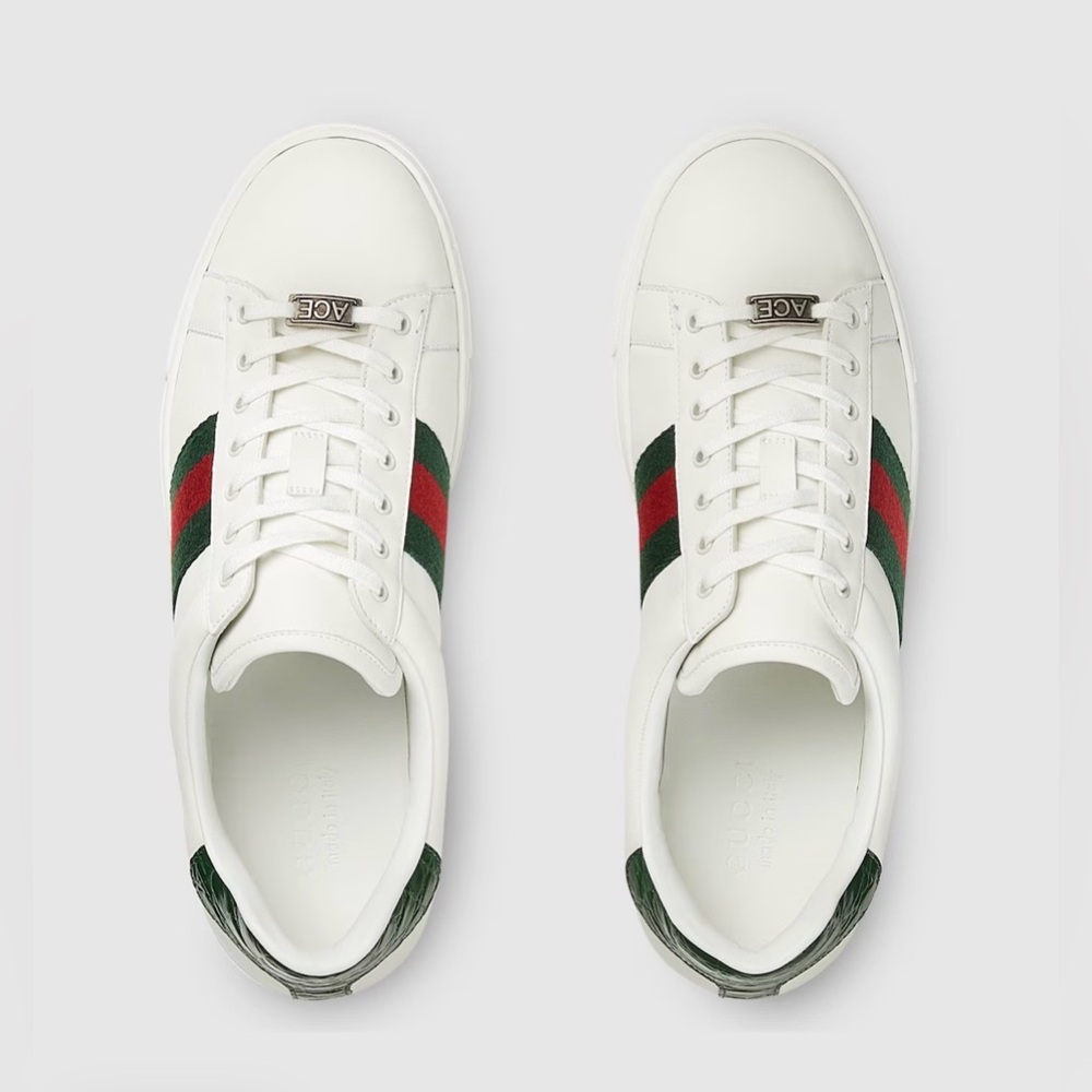 Men’s Gucci Ace Lace-Up Web Sneaker - Picture 10 of 12